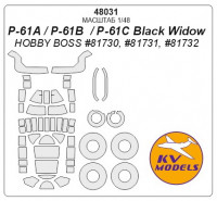 Mask 1/48 for P-61A/P-61B /P-61C Black Widow + wheels masks (Hobby Boss)