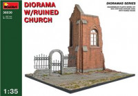 Diorama with ruined church