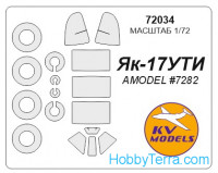 Mask 1/72 for Yak-17 UTI + wheels, for Amodel kit