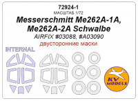 Mask 1/72 for Messerschmitt Me262A-1A, Me262A-2A Schwalbe - Double sided (AirFix)
